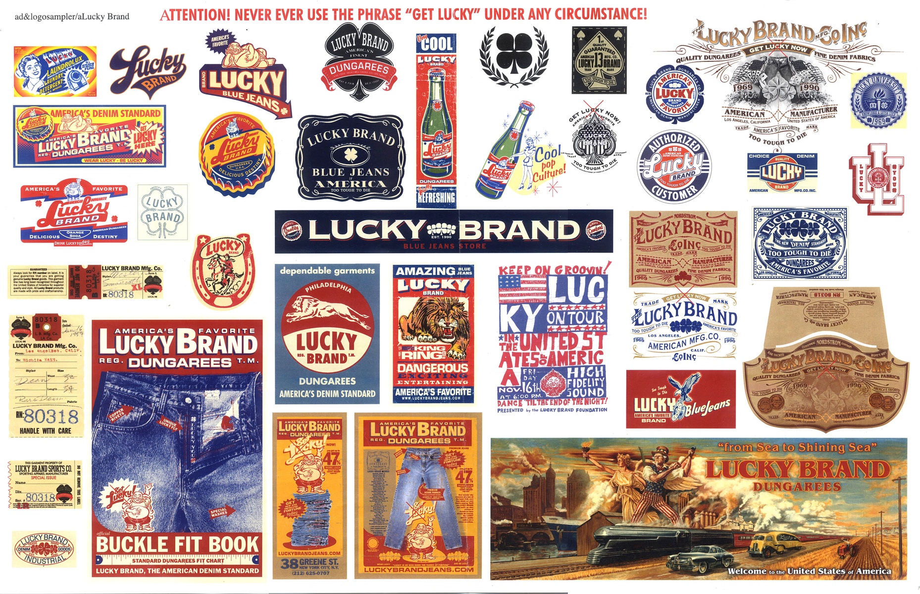 Sample of early work for Lucky Brand when I had my hands on everything from Product to Advertising. It shows a unity of hand before things got corporatized and compartmentalized