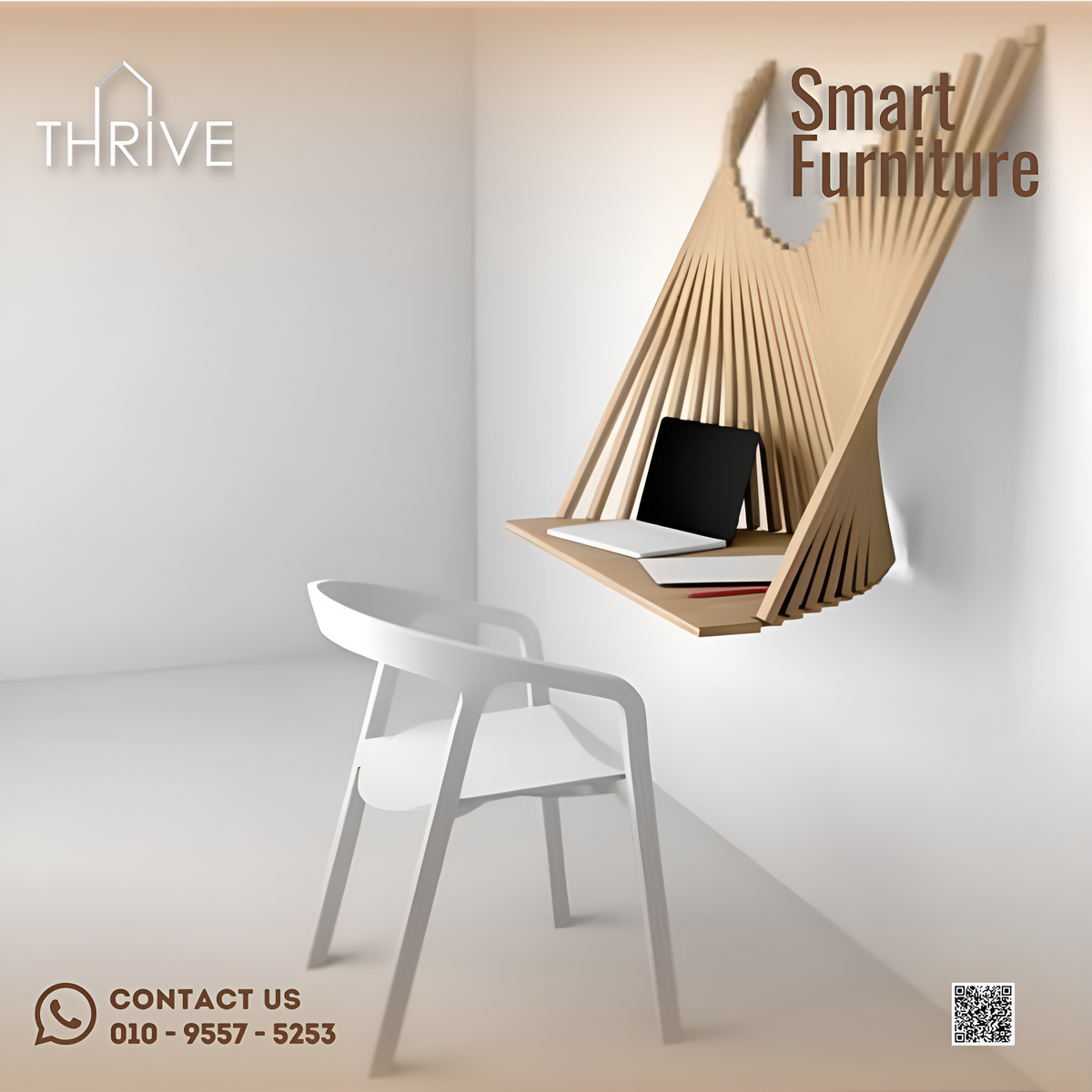 Material: Wood
<br />Dimensions:
<br />Width: 100 cm
<br />Depth: 55 cm
<br />Height: 90 cm
<br />Delivery time: about 1-2 weeks
<br />Manufacturing by Thrive Smart Furniture, Egypt