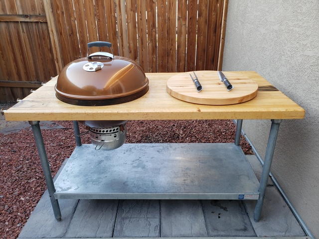 Custom weber grill top table